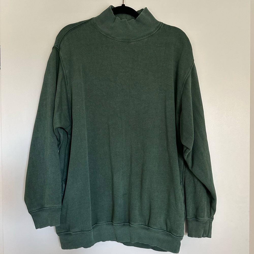 Aerie green mock-neck sweatshirt